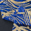Mesh 72"x72" Table Overlay Square Tablecloth Royal Blue - Wave Embroidered Sequins Table Topper