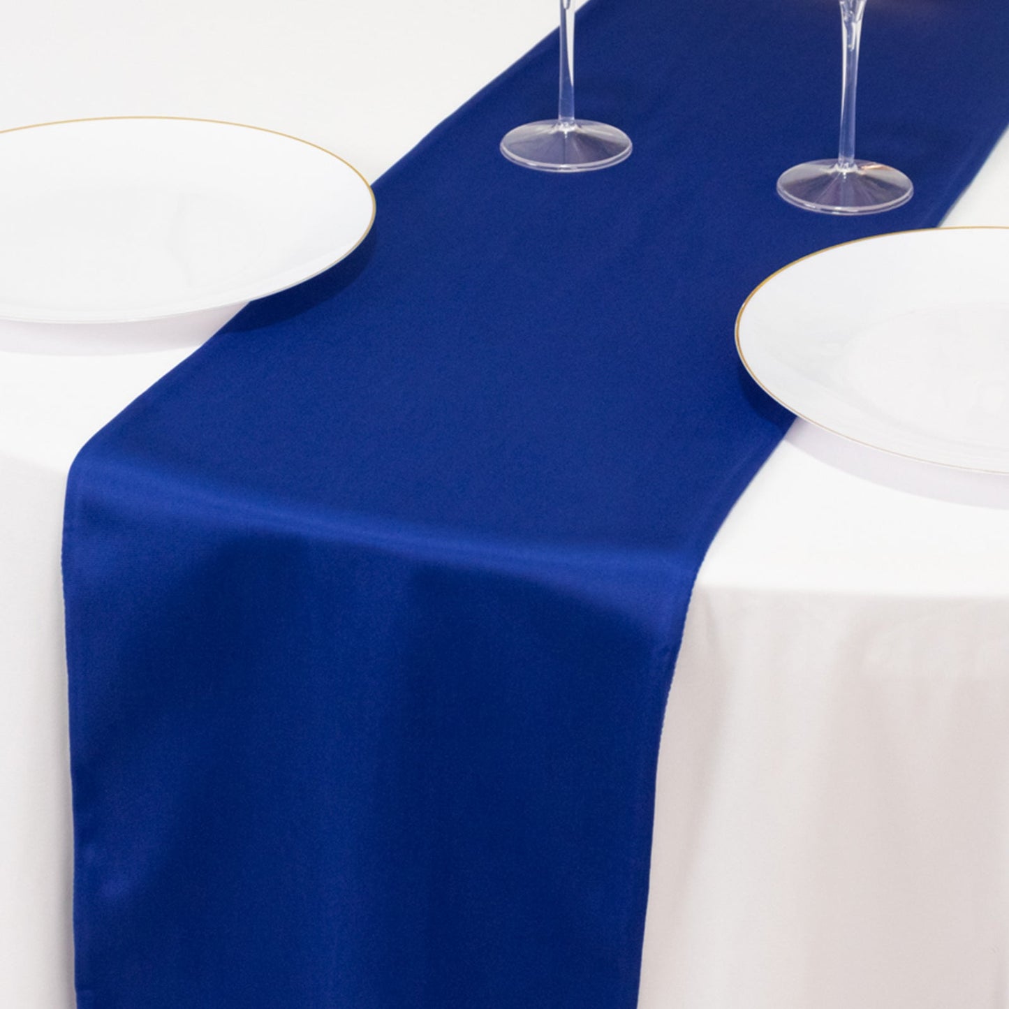 Scuba Polyester 12"x108" Table Runner Royal Blue - Wrinkle-Free Table Linen