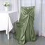 Satin Chair Cover Self-Tie Universal Design Dusty Sage Green - Durable Slip-On Cover for Folding, Dining, Banquet & Standard Chairs