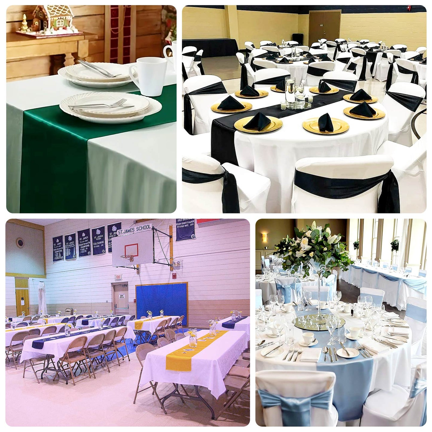 Lamour Satin 12"x108" Table Runner Beige - Smooth & Lustrous Finish