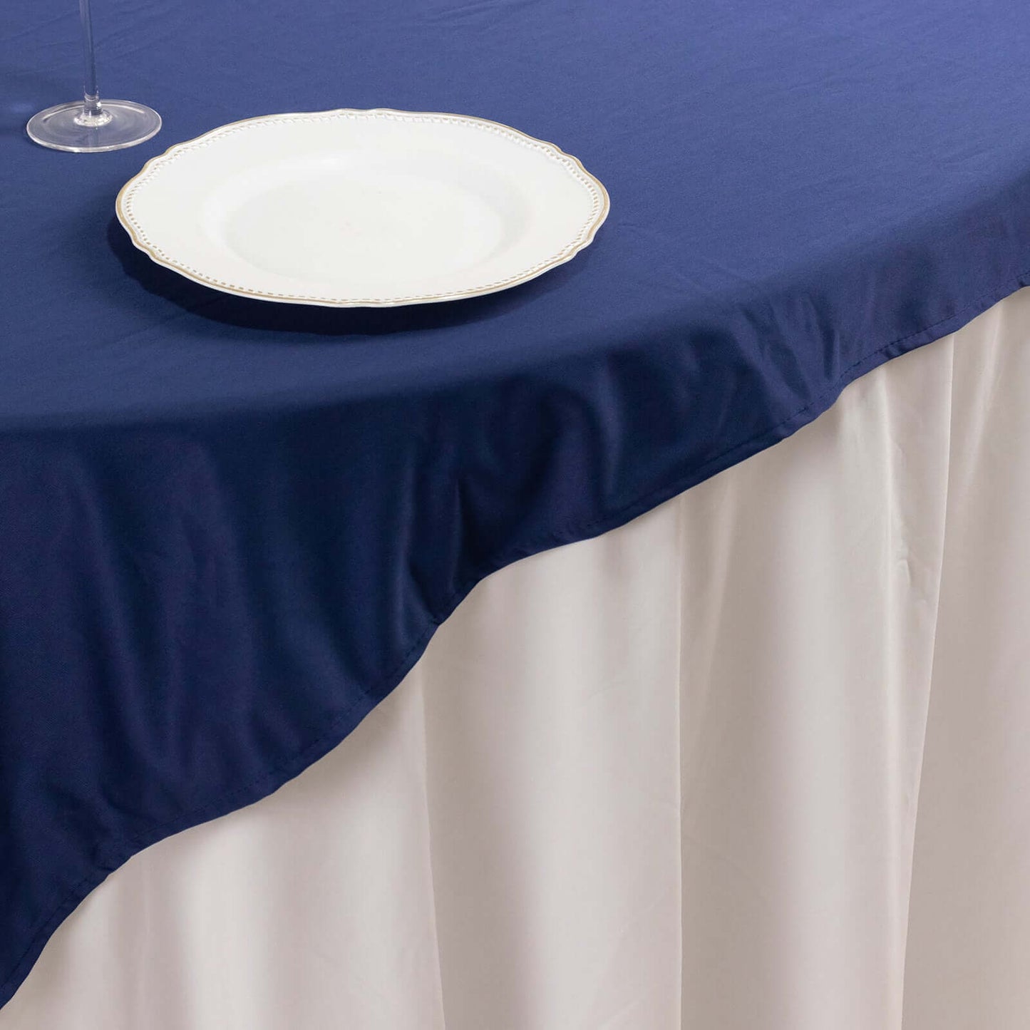Scuba 54"x54" Table Overlay Square Tablecloth Navy Blue - Wrinkle Free & Stain Resistant Table Cover