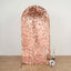 7ft Sparkly Rose Gold Double Sided Big Payette Sequin Chiara Backdrop Stand Cover For Fitted Round Top Wedding Arch
