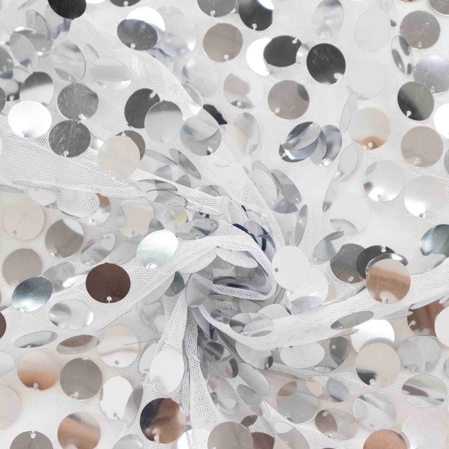 7.5ft Sparkly Silver Big Payette Sequin Wedding Arch Cover for Round Backdrop Stand