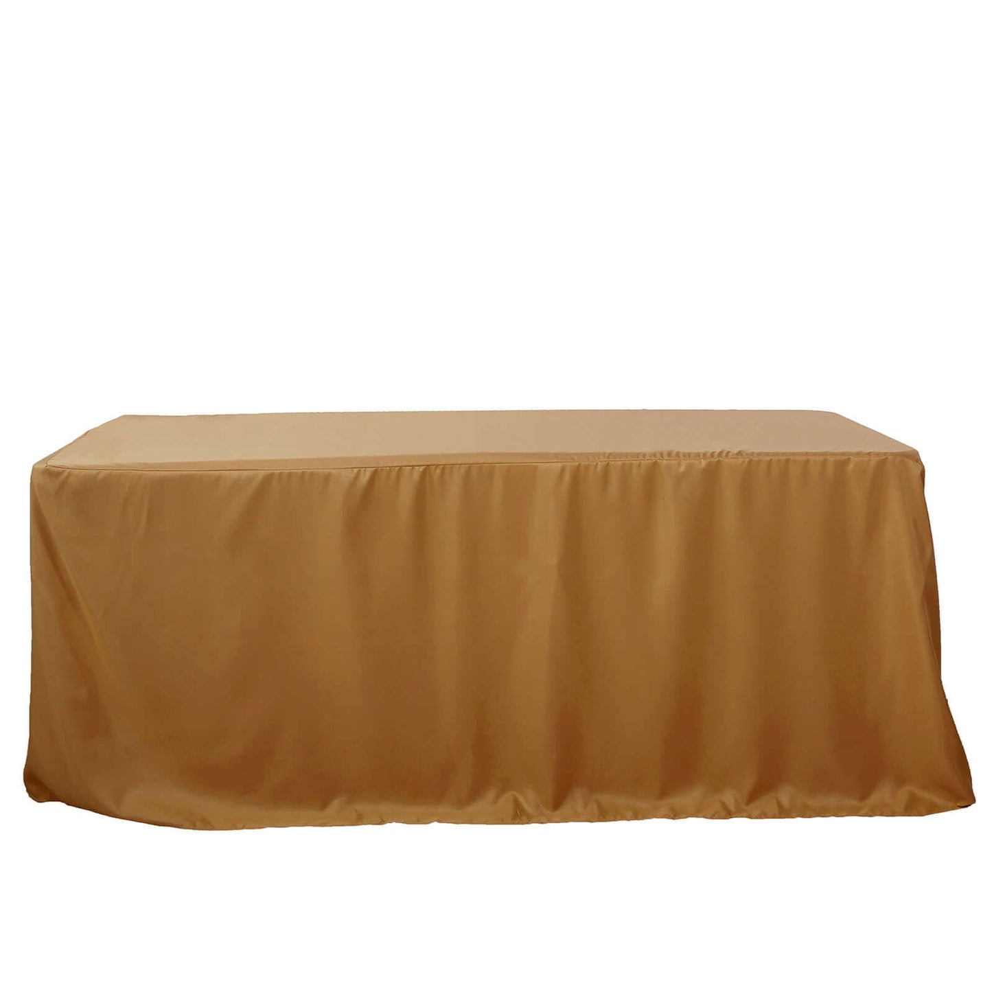 Fitted Polyester 96"x30" Rectangle Tablecloth Gold - Durable and Easy to Maintain Table Cover for Events for Trade Shows, Catering & Events