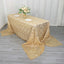 Mesh 90"x156" Rectangle Tablecloth Champagne - Wave Sequin Embroidered Table Cover