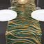 Sequin Mesh 12"x108" Table Runner Hunter Emerald Green/Gold Stylish Wave Embroidery