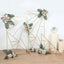 6ft Tall Gold Metal Rectangular Geometric Flower Frame Prop Stand, Wedding Backdrop Floor Stand With Cloudy Film Insert
