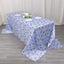 Satin Rectangular 90"x132" Tablecloth White/Blue French Toile Design - Seamless Stylish & Wrinkle-Resistant Table Cover
