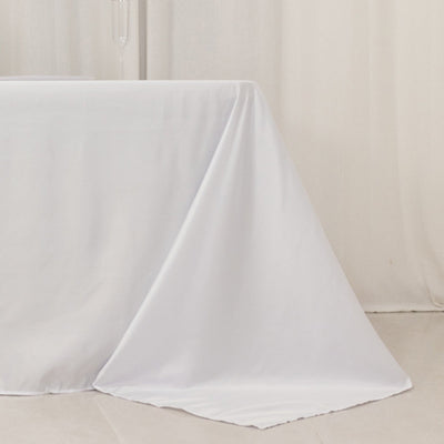 Lamour Satin 90"x156" Rectangle Tablecloth White - Luxurious, Soft Seamless Table Cover for Stylish Settings