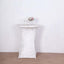 Crushed Velvet Spandex 30" Round Cocktail Table Cover White Smooth Highboy Tablecloth