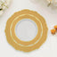 10-Pack Plastic 8" Round Dessert Plates in White with Gold Blossom Design & Gold Edging - Disposable Salad Appetizer Plates for Modern & Classy Table Decor