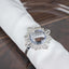 6 Pack 2" Silver Metal Clear Crystal Rhinestone Napkin Rings, Diamond Bling Napkin Holders