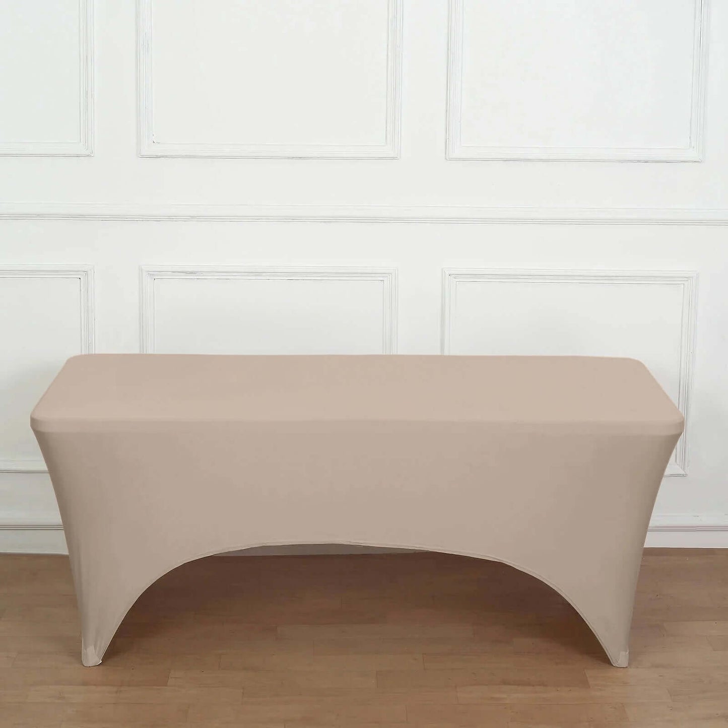 Stretch Spandex 96"x30" Rectangle Table Cover Nude - Durable Form-Fitting Tablecloth