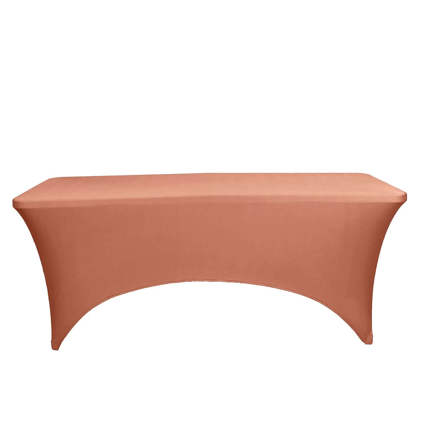 Stretch Spandex 96"x30" Rectangle Table Cover Terracotta (Rust) - Durable Form-Fitting Tablecloth