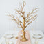 Manzanita Tree Centerpiece Metallic Gold with 8 Acrylic Bead Chains - Easy Assembly Decorative Artificial Tree for Modern Weddings Parties & Event Displays 34"