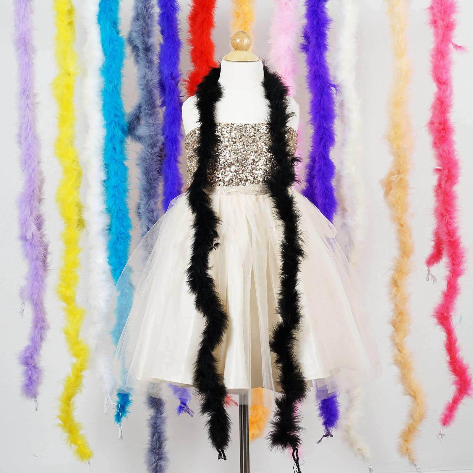 Marabou Ostrich Feather Boa Ivory Deluxe Soft and Fluffy Design - Party Accessory 2 Yards - Linen Luxes