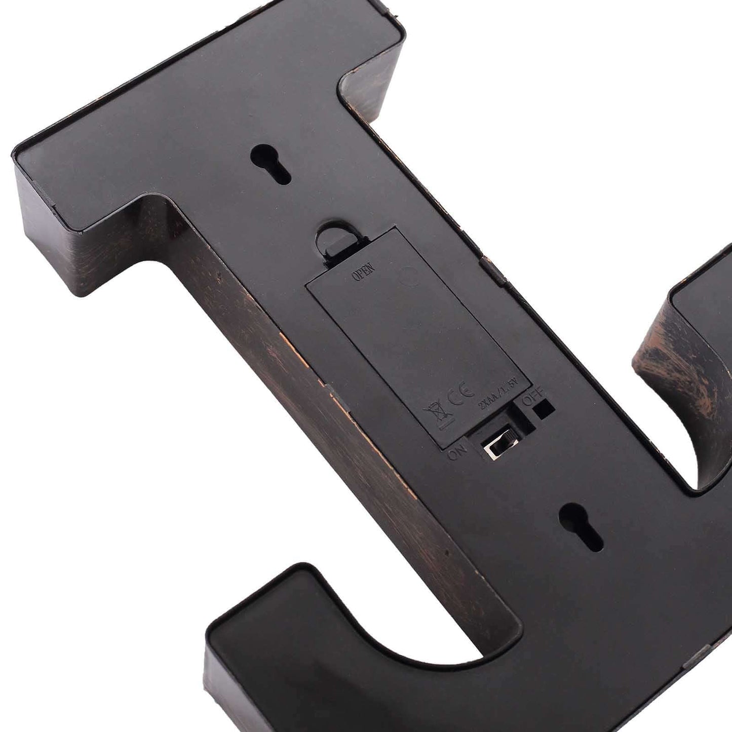 LED Marquee Letter "T" Industrial Style Antique Black - Light-Up Alphabet Sign for Weddings & Displays 9"