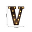 LED Marquee Letter "V" Industrial Style Antique Black - Light-Up Alphabet Sign for Weddings & Displays 9"