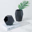 Set of 2 Glass Flower Vases Geometric Design Matte Black - Stylish Modern Candle Holder Centerpieces 5", 8"