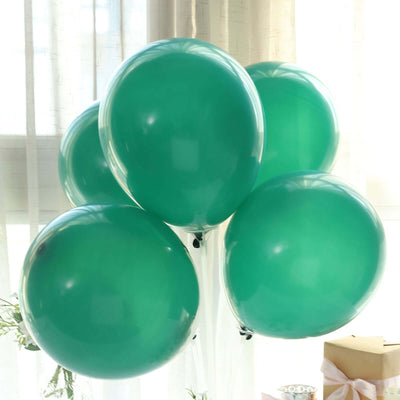 25 Pack 12" Matte Pastel Hunter Emerald Green Helium Air Latex Party Balloons