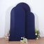 Set of 3 Matte Navy Blue Spandex Fitted Chiara Backdrop Stand Covers For Round Top Wedding Arch - 5ft, 6ft, 7ft