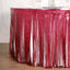Metallic Foil Fringe Table Skirt Matte Red with Self Adhesive Backing - Durable Tinsel Skirt for Parties 30"x9ft