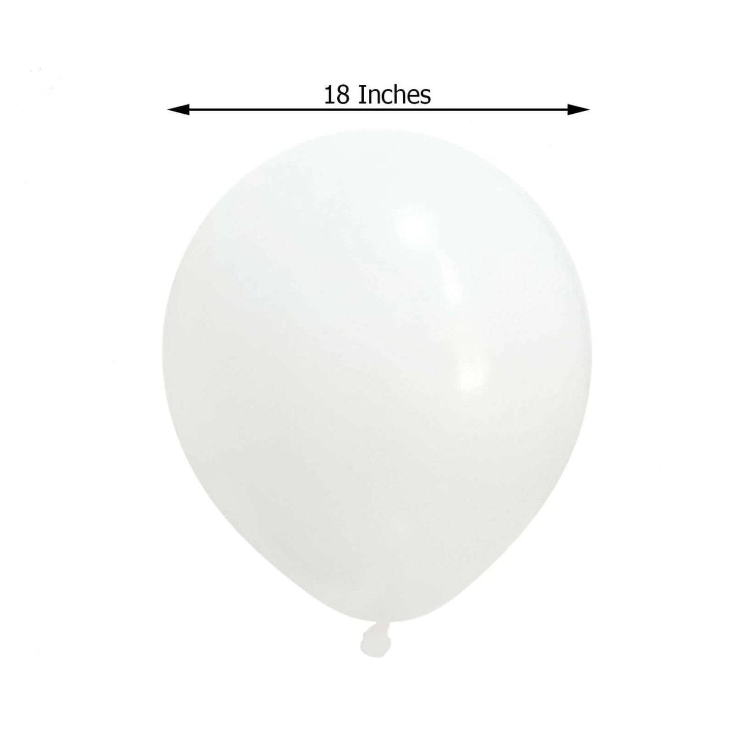 10 Pack 18" Matte Pastel White Helium or Air Latex Party Balloons