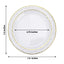 10-Pack Plastic 7.5" Round Appetizer Plates in Clear Hammered Design with Gold Rim - Disposable Salad Plates for Chic Banquets & Special Occasions
