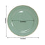 10-Pack Economy Round Plastic Charger Plates 13" in Dusty Sage Green with Gold Beaded Rim, Stylish Dinner Party Serving Plates