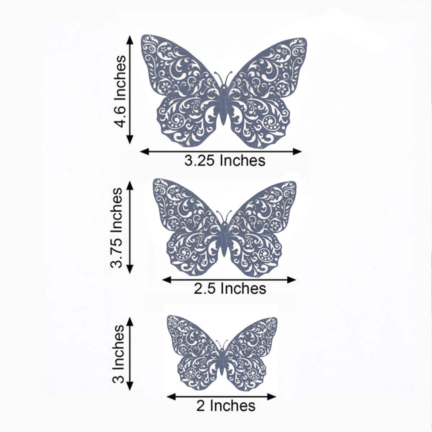 12-Pack 3D Butterfly Wall Decals, DIY Removable Mural Stickers Navy Blue Cake Decorations Eye-Catching Design