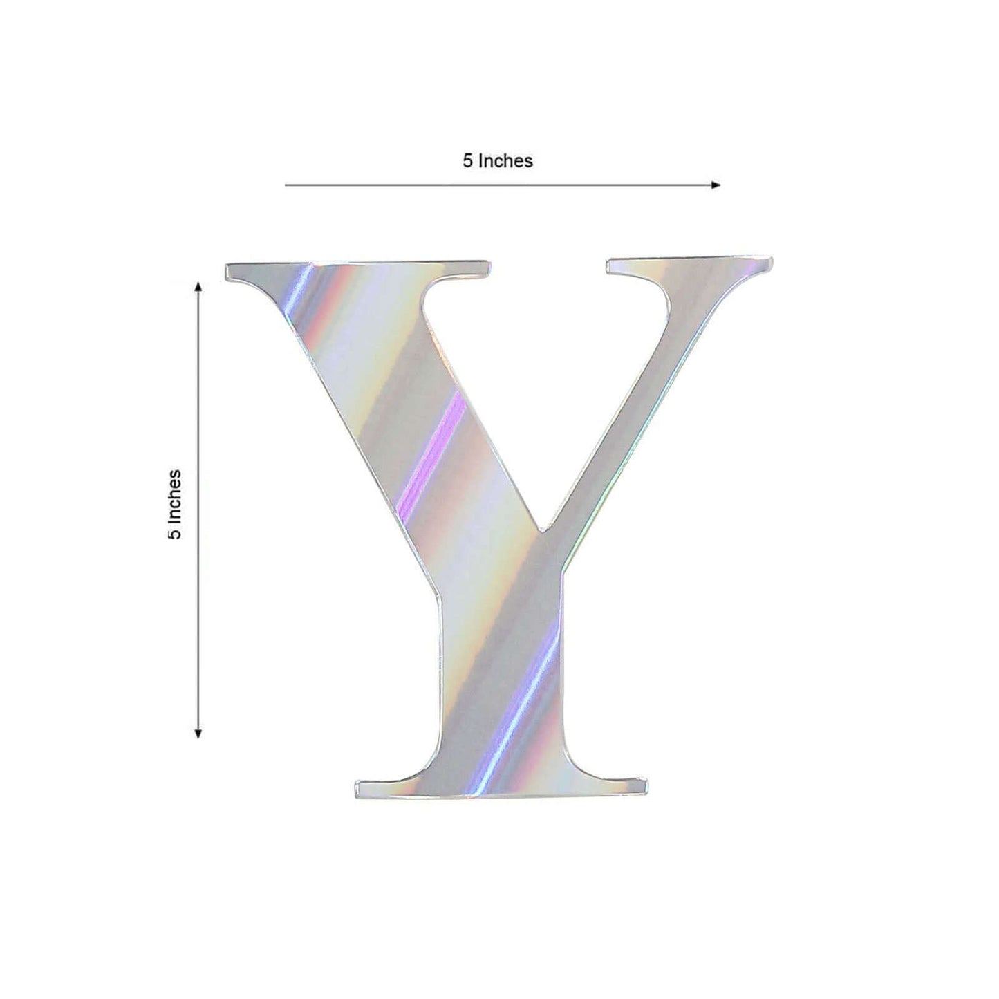 4 Pack 5" Iridescent Alphabet Stickers Banner, Customizable Stick on Letters - Y