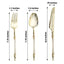 24-Pack Plastic Utensil Set with Roman Column Handle Gold/Clear - Glittered Disposable Silverware