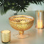 Mercury Glass Pedestal Bowl Vase Compote Style Gold - Sophisticated Floral Table Decor for Events 8" - Linen Luxes