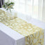 Mesh 12"x108" Table Runner Gold - Leaf Vine Sequin Embroidered Design for Sophisticated Occasion
