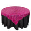 Mesh 72"x72" Table Overlay Square Tablecloth Fuchsia Silver - Wave Embroidered Sequins Table Topper