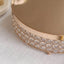 Metal Cake Stand Pedestal Crystal Beaded Design Gold - Cupcake Display and Dessert Riser 16" - Linen Luxes