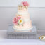 Metal Cake Stand Square Design with Crystal Beads Silver - Dessert Pedestal for Events 16" - Linen Luxes