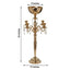 Metal Candelabra 4 Arm Design Gold with Flower Vase Bowl - Table Centerpiece for Weddings 33" - Linen Luxes