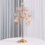 Metal Crystal Beaded Candelabra Gold 13 Arm Design - Table Centerpiece for Events 40" - Linen Luxes