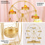 Metal Ferris Wheel Cupcake Holder Gold - Large Decorative Rotating Dessert Display Stand for Carnival - Themed Events Baby Showers & Weddings 23" - Linen Luxes