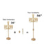 Metal Pearl Beaded Candelabra in Gold 6 - Arm - Stylish Table Centerpiece with Crystal Chandelier Pendants - Linen Luxes