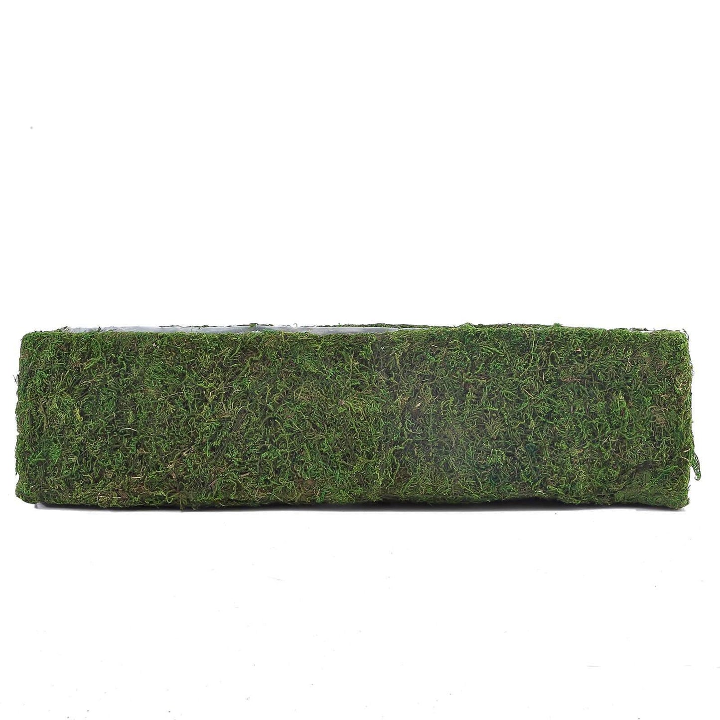 Metal Planter Box Rectangle with Inner Lining Green Preserved Moss - Rustic Flower Basket Decor 23" - Linen Luxes