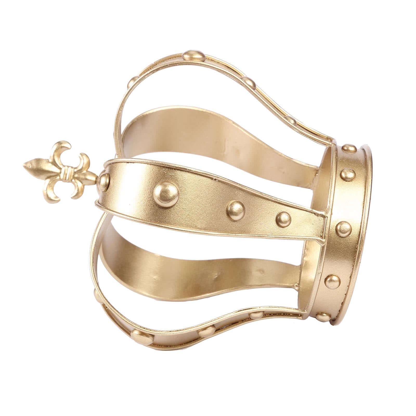 Metal Royal Crown Cake Topper 8" Gold Fleur - De - Lis Top - Refined Cake Centerpiece Decoration for Upscale & Royal - Themed Events - Linen Luxes