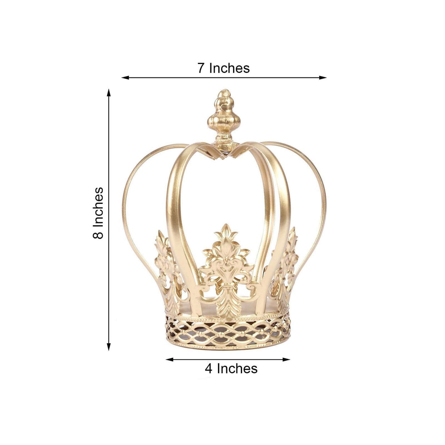 Metal Royal Crown Cake Topper Gold for Glamorous Events & Special Occasions 8" - Linen Luxes