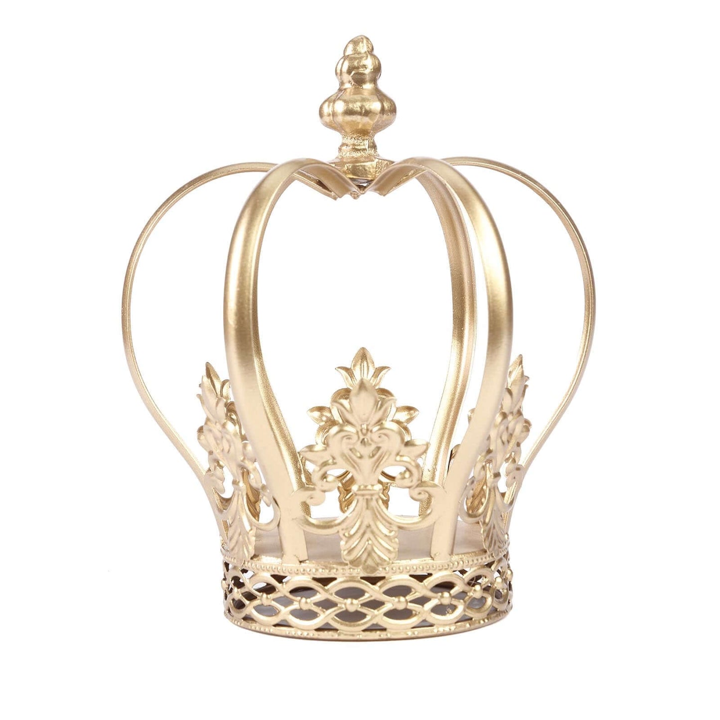 Metal Royal Crown Cake Topper Gold for Glamorous Events & Special Occasions 8" - Linen Luxes