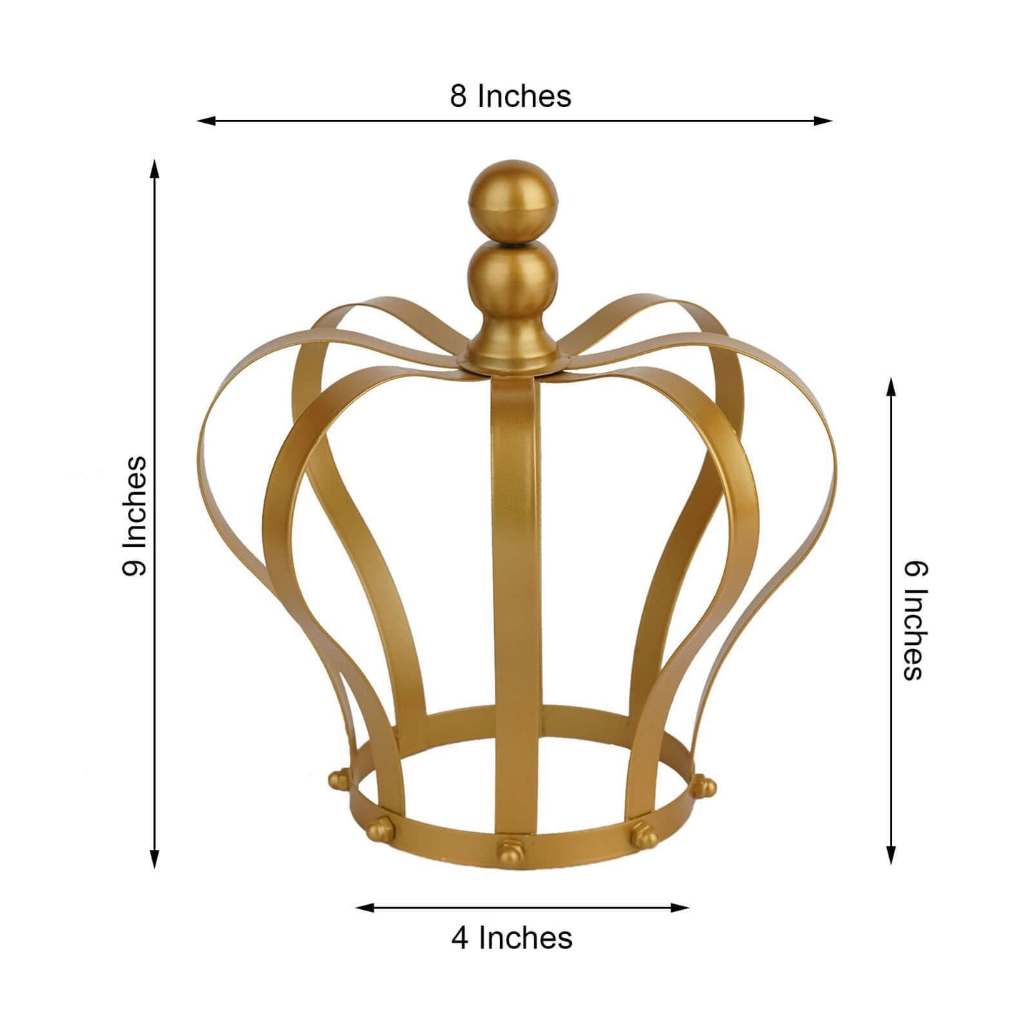 Metal Royal Crown Cake Topper Gold - Sophisticated Wedding Cake Centerpiece Decor for Themed Events 9" - Linen Luxes