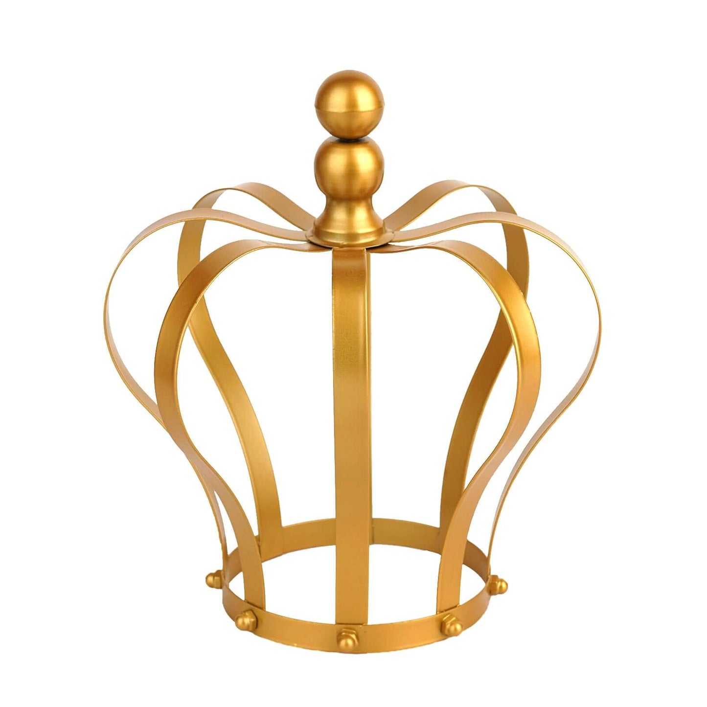 Metal Royal Crown Cake Topper Gold - Sophisticated Wedding Cake Centerpiece Decor for Themed Events 9" - Linen Luxes