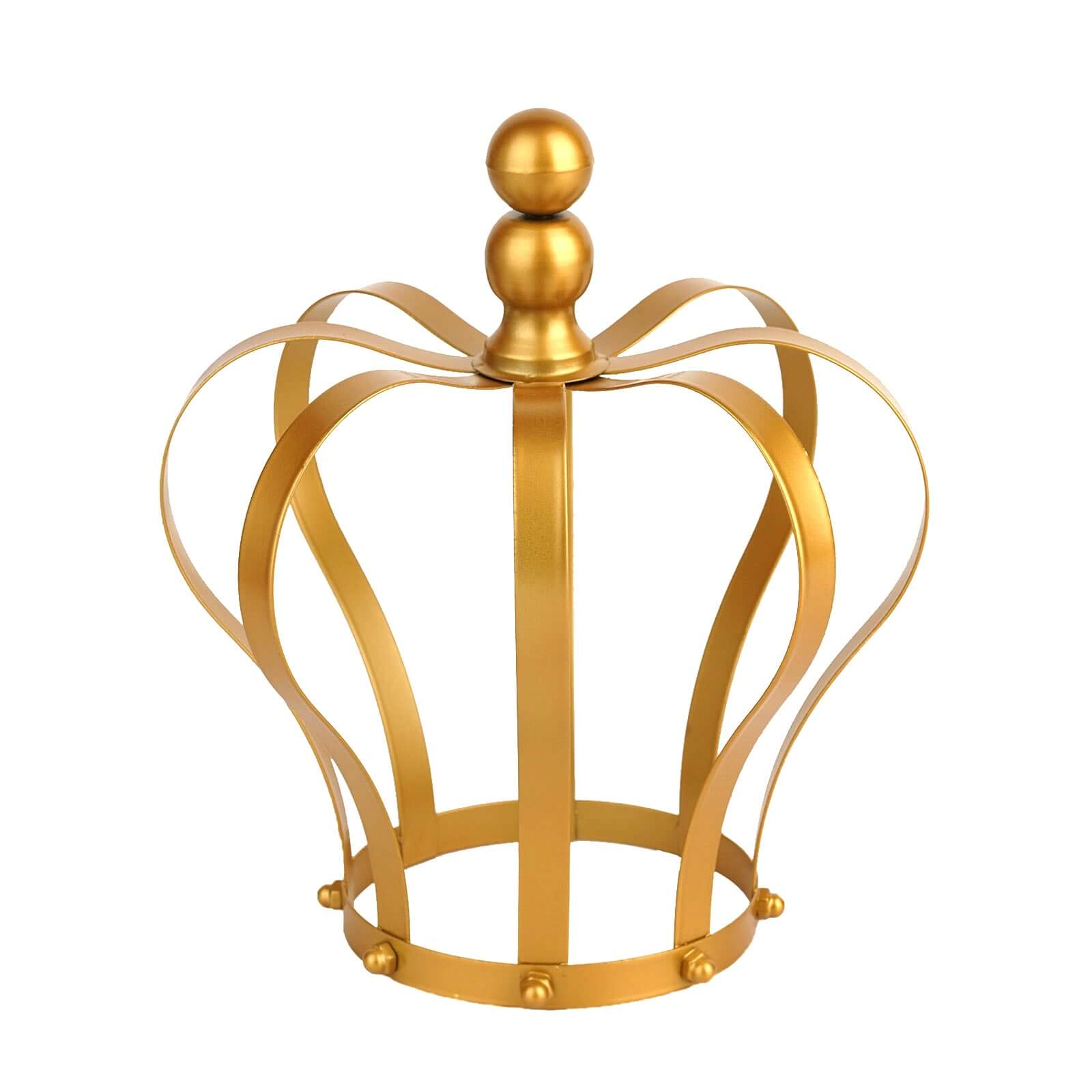 Metal Royal Crown Cake Topper Gold - Sophisticated Wedding Cake Centerpiece Decor for Themed Events 9" - Linen Luxes