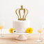 Metal Royal Crown Cake Topper Gold - Sophisticated Wedding Cake Centerpiece Decor for Themed Events 9" - Linen Luxes