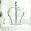 Metal Royal Crown Cake Topper Silver - Sophisticated Wedding Cake Centerpiece Decor for Themed Events 9" - Linen Luxes